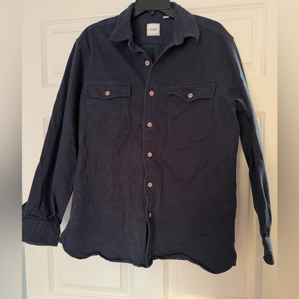 ROWM Navy Shirt Jacket Size L